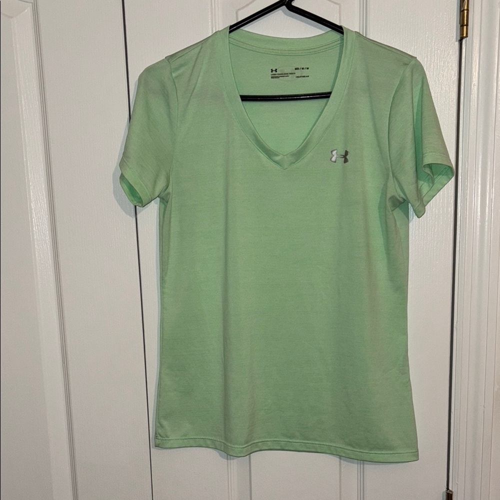 Under Armour Womens UA Tech Twist Tee V-Neck Short Sleeve M T-Shirt Green